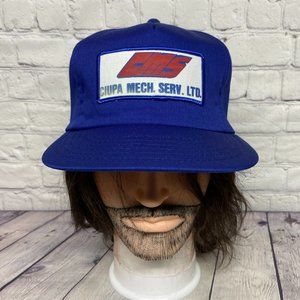 Vintage Trucker Hat Foam Cap Snapback Blue CMS CUIPA Mech. Serv One Size Yupoong